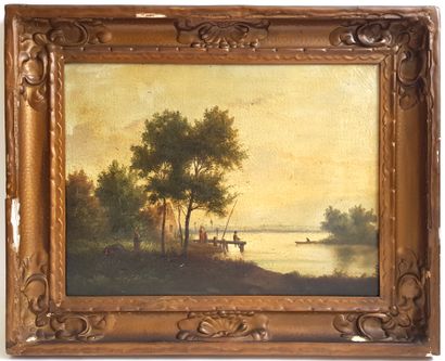 null J. LÉRY (School of the XIXth century)

Fishing Party

Oil on canvas signed

49...