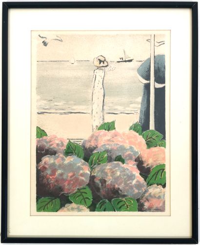 null Jean-Pierre CASSIGNEUL (born in 1935)

Woman on the beach with hydrangeas

Lithograph...