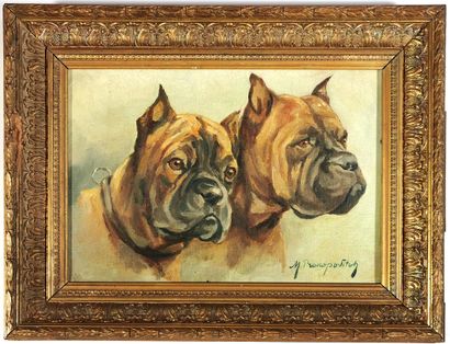 null Michael PROKOPOVITCH (ca. 1850-1925)

Portrait of Dogues

Oil on canvas signed

24...