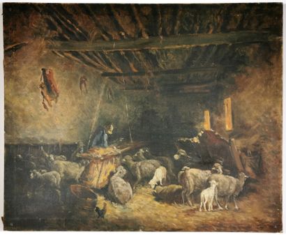 null School of the first half of the XXth century

The sheepfold

Oil on canvas

47,2...