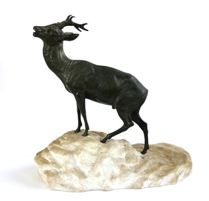 null Jules Edmond MASSON (1871-1932), after

The bellowing of the young stag

Bronze...