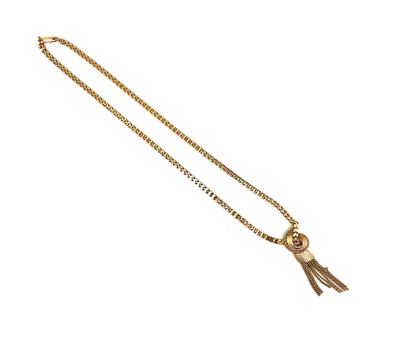 null Necklace in yellow gold 18K (750 thousandths) decorated with a stylized knot...