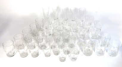 null Part of a service of crystal glasses of two different models including four...