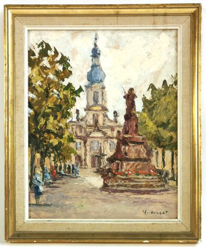 null Charles QUILLET (1917-1987)

The place of the church

Oil on cardboard signed,...