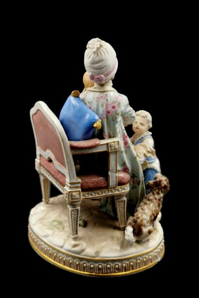 null MEISSEN

Group of three porcelain figures representing a man sitting on a sofa,...