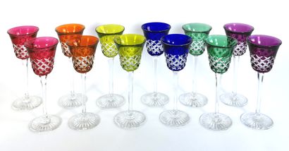 null BACCARAT

Douze verres à vin du Rhin en cristal multicolore

Marques au cachet

H....