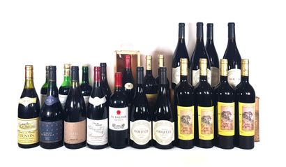 null Lot of twenty-eight bottles of French red wine from various terroirs and various...