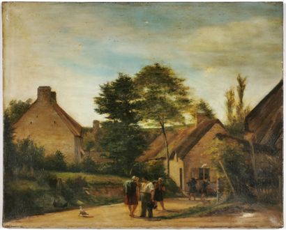 null 19th century school in the taste of Léon LÉGAT

View of an animated village

Oil...