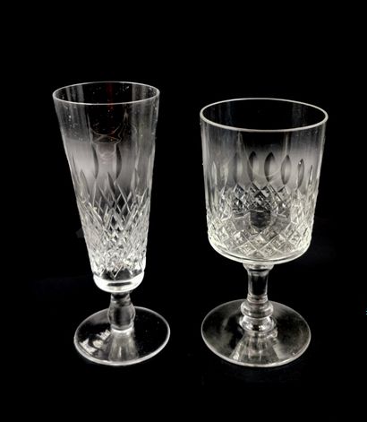 null Part of a crystal service of two different models including twelve goblets,...