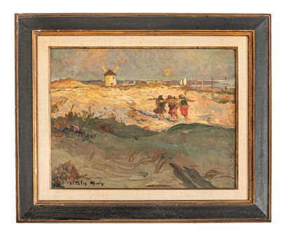 null Vitalis MORIN (1867-1936)

Plage bretonne au moulin

Huile sur toile signée

51...
