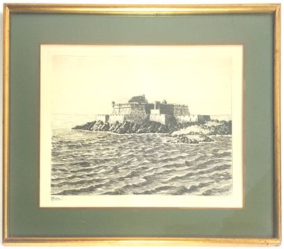 null L. THIEBAUD (School of the 19th century)

Saint-Malo, The National Fort

Etching

22,2...