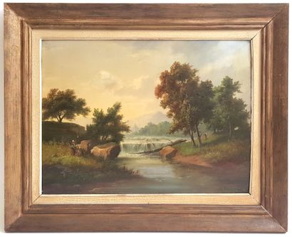 null Y. ROBERT (20th century school)

Landscape with a stream

Oil on canvas signed

48,5...