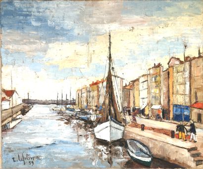 null Bernard LEFEBVRE (École du XXe siècle)

Port breton, 1959

Huile sur toile signée...