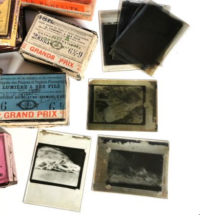 null Importante collection de plaques photographiques au gélatino-bromure d'argent...