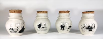 null Jacques FAIZANT (1918-2006) and SAINT-AMAND

Suite of four mustard pots decorated...