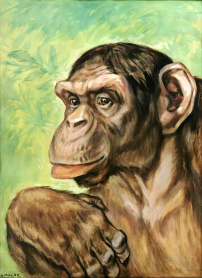 null Antoine MAGNE (1883-1968)

Chimpanzé

Gouache sur papier signée

73 x 53,5 cm...