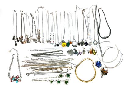 Set of costume jewelry including: thirty-one...