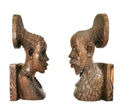 null Grégoire MASSENGO (School of the XXth century)

Pair of bookends in carved wood...