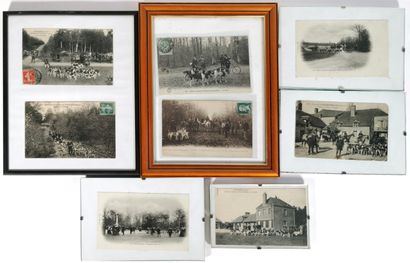 null HUNTING WITH HOUNDS

Eight framed postcards (Fontainebleau, Loiret, Sologne,...