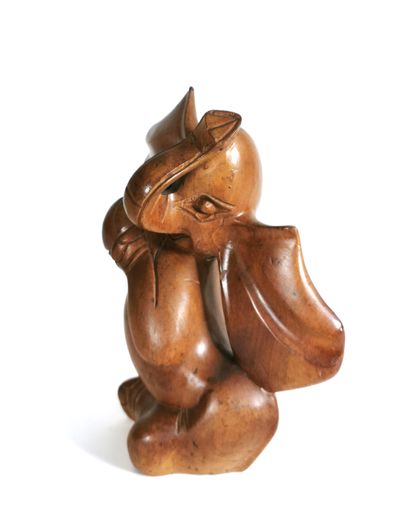 null Statuette of a laughing elephant in wood

H. 25 cm