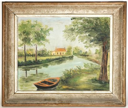 null School of the XXth century

View of a river

Oil on cardboard bearing a signature

33...