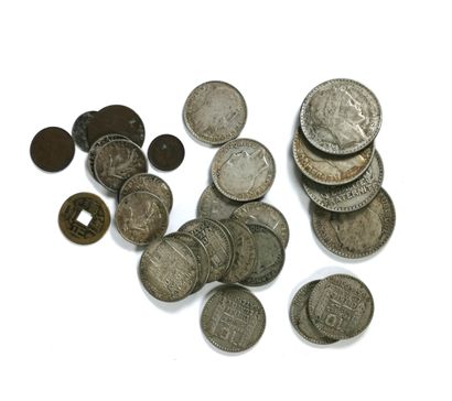 Lot of twenty-eight demonetized coins of...