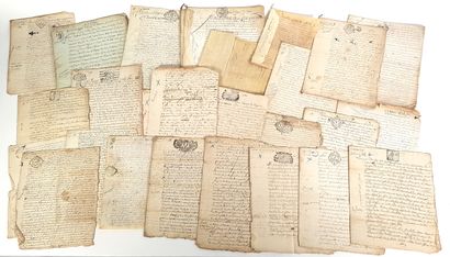 null Ensemble de quarante-six documents notariés français du XVIIe et XVIIIe siècle

Certains...