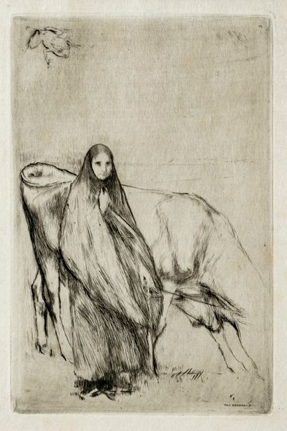 null Pascal Adolphe Jean DAGNAN-BOUVERET (1852-1929)

Peasant woman with a cow

Black...