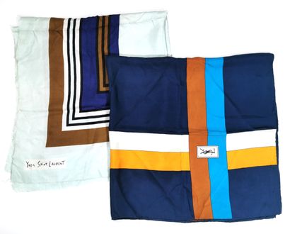 null YVES SAINT LAURENT

Lot of two printed silk squares with geometric patterns,...