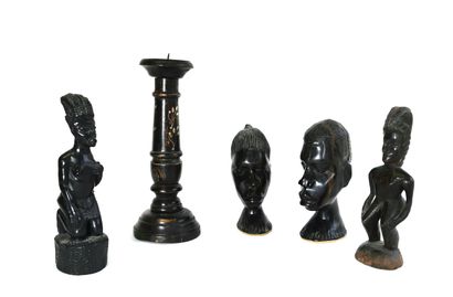null Suite of four statuettes in carved wood and a candle stick

H. between 15 and...