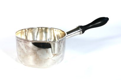 null Silver casserole 1st title with its turned wooden handle

First half of the...