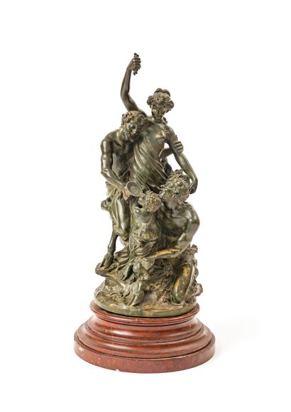 null After CLODION (1738-1814), Claude Michel called

Bacchanal, group in bronze...