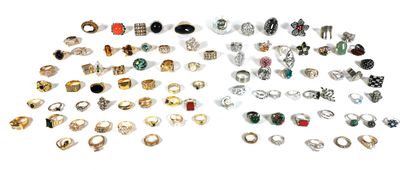 null Set of costume jewelry including: ninety-one rings