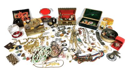 Lot of costume jewelry including necklaces,...