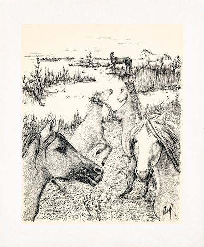 null DAEL (School of the XXth century)

Horses in the Camargue

Print signed

48,5...