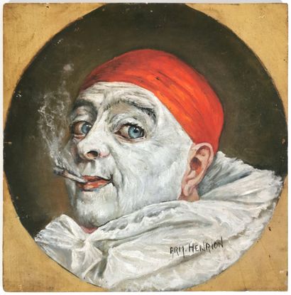 null Armand HENRION (1875-1958)

Portrait of a smoking clown

Oil on panel signed

24...