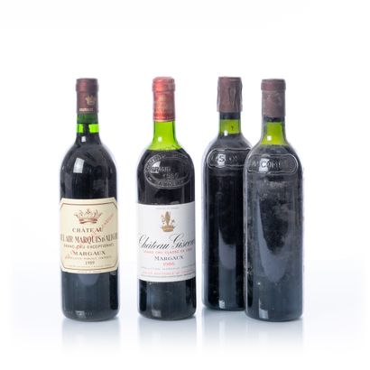 null 4 bouteilles MARGAUX : 

- 1 B. Château BEL AIR MARQUIS D'ALIGRE, 1989 (Bon)

-...