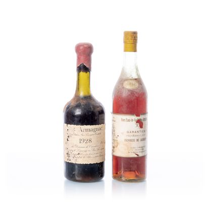 null 2 bouteilles BAS-ARMAGNAC

- 1 B. Domaine CAVADION - 1928

- 1 B. Valéry LABERDOLIVE...