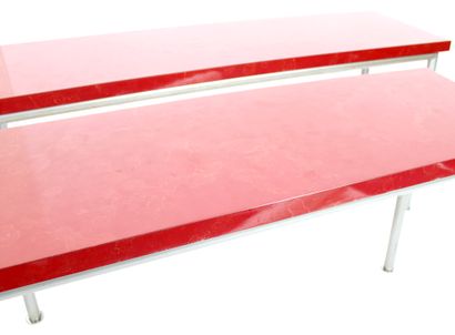 null Attributed to Ettore SOTTSASS [Italian] (1917-2007)

Pair of console tables...
