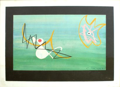 null Catherine SAUVAGE (1929-1998)

Composition abstraite, 1949 

Gouache sur papier...