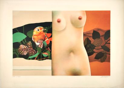 null T. RUIQUERM (School of the XXth century)

Nude with a bird

Lithograph signed...