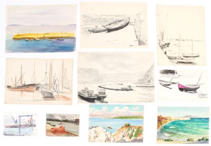 null Leonid FRECHKOP [Russian] (1897-1982)

Marines

Set of ten works on paper including...