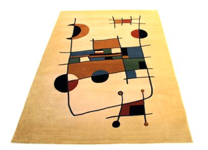 null Grand tapis à décor d'abstraction géométrique dans le goût de Joan MIRO

287...