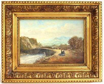 null 
** Modern school of the 20th century




Landscape with bridge




Oil on panel,...