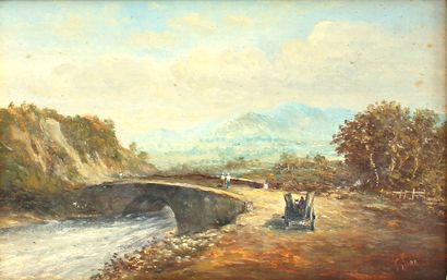 null 
** Modern school of the 20th century




Landscape with bridge




Oil on panel,...