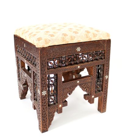 null Syrian furniture, late 19th - early 20th century

Including a stool in carved...