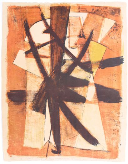 null LERDEN or LESDEN (French school of the 50s)

Abstract composition, 1959

Lithograph...