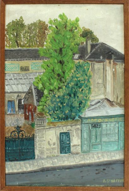 null D. SCHAFFER (School of the XXth century)

The Street

Oil on canvas signed

41...