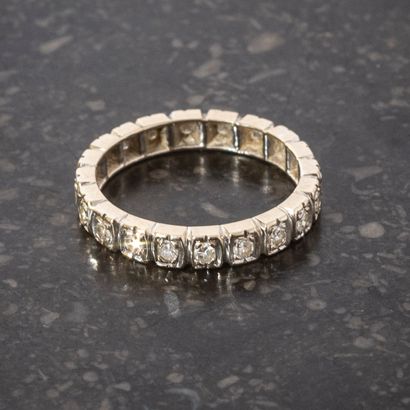 American wedding ring in white gold 18K (750...