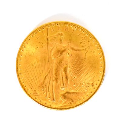 null Gold coin 20 dollars Saint-Gaudens, 1924

Gross weight : 33,4 g.

To be cle...